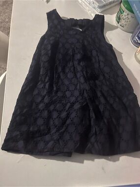Savannah Navy Eyelet A-Line Formal Dress